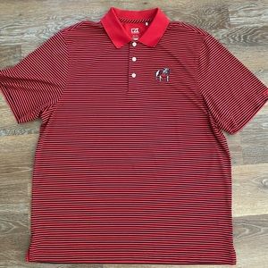 Cutter & Buck XL Georgia Bulldog black and red striped performance polo